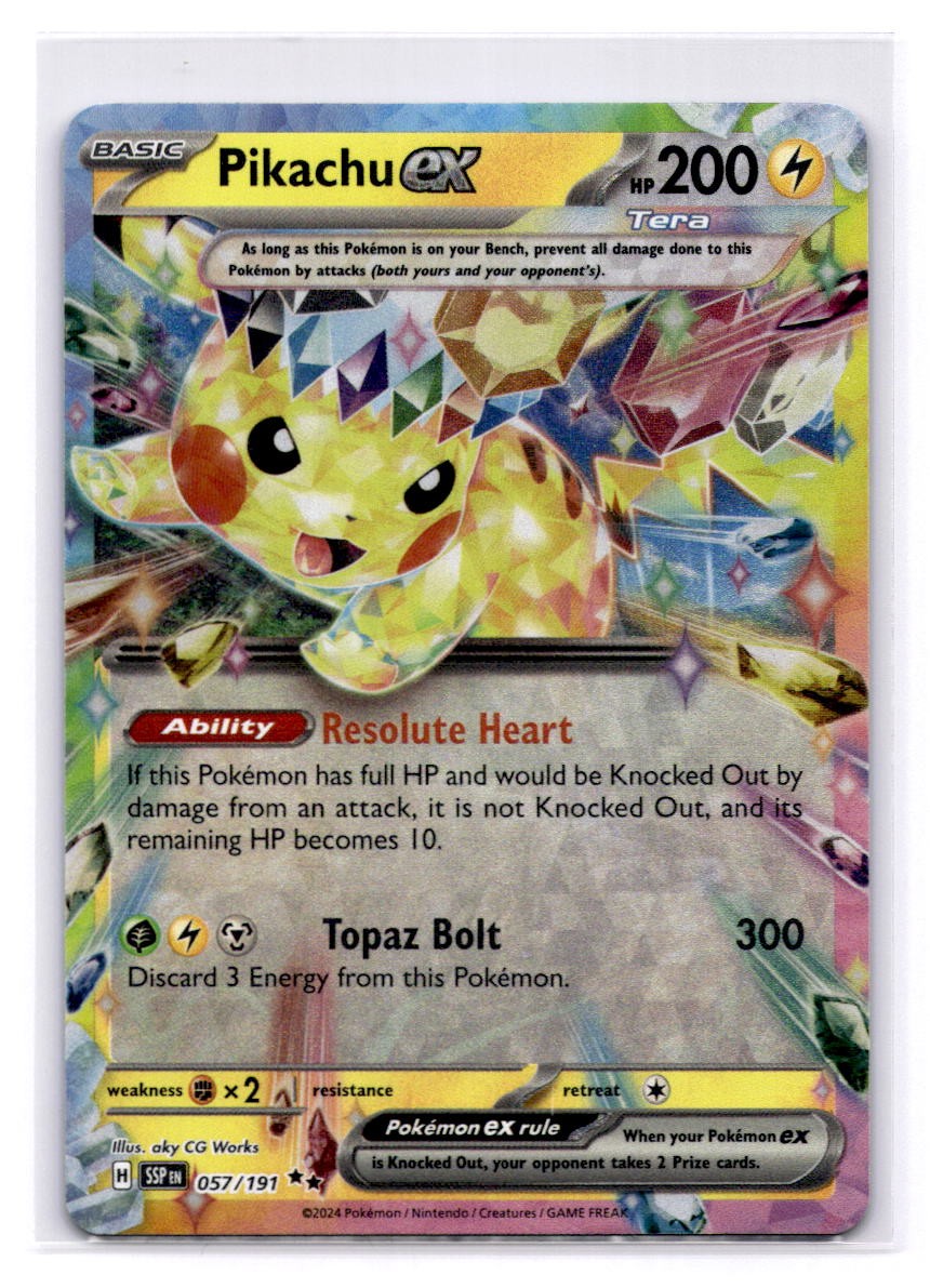 Pikachu ex - Double Rare SV08: Surging Sparks 057/191 LP-NM