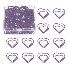 100pcs heart clasp for paper, metal, plastic, purple