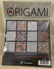 24 Pc Yasutomo Origami BLACK & WHITE PAPERS 6 Designs w/Instructions - NEW