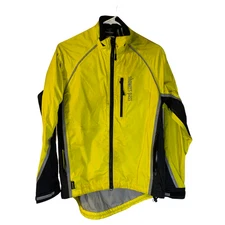 Showers Pass Women's Transit Cycling Jacket Size S Yellow Vented FLAWED Rainwear