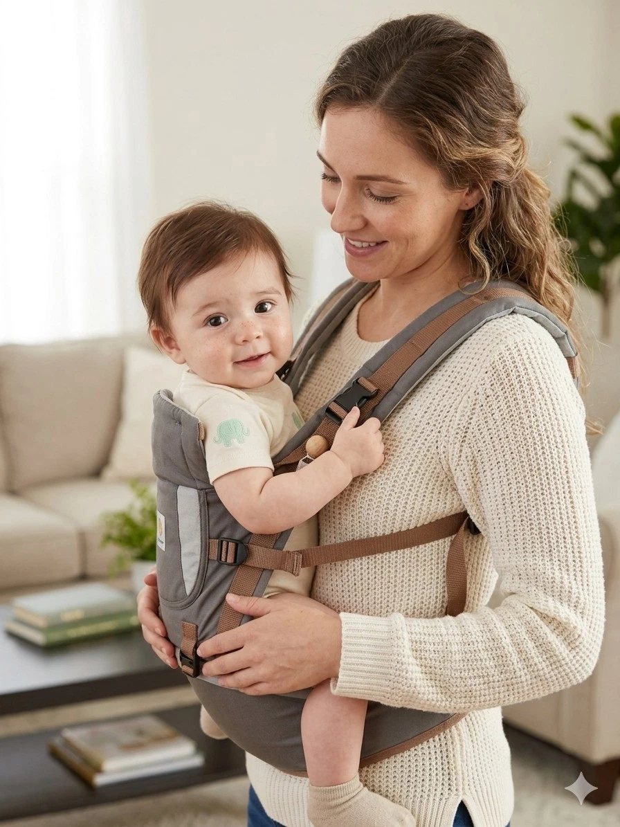 Baby Lab Infant/Baby 4-Position Carrier Cushioned Seat 7- 45 lb Taupe