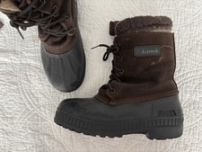 Boy's Girl's KAMIK Brown Suede Snow Boots w/ Removable Lining Kid's 4