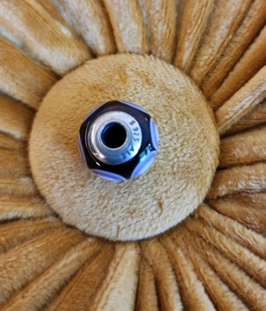 Authentic Pandora 790910 Purple Stepping Stones Murano Glass Bead Charm