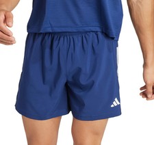 Image of adidas Own The Run Mens Running Shorts Blue 7 Inch Moisture Wicking Zip Pocket