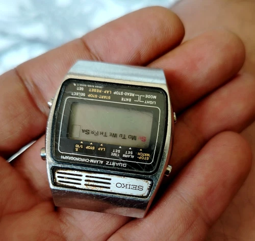 Seiko Watch Chronograph A158-5000 Quartz Vintage Men’s Watch For Parts