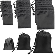Jarler 15packs Drawstring Bag String with Toggle - 15Pcs Multi Size, Black