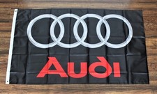 Audi Racing Banner Flag 3x5 ft Black Quattro Garage German Car Mechanic Man Cave
