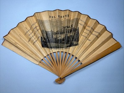 Original Antique 1920s Shanghai DEL MONTE Nightclub Advertising Fan Art Deco