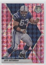 2020 Panini Mosaic Pink Camo Mosaic Prizm Jeff Saturday #96 7l6