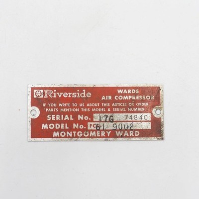 Riverside Montgomery Ward Wards Luft Kompressor Emblem Abzeichen