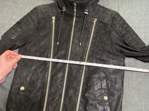 Men’s Balmain Biker Jacket Black Suede Zippers - Size US Medium / EUR 48 - Picture 12 of 15