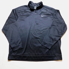 Nike Dri-Fit Pullover Mens 3XL Black Quarter Zip Mock Neck Training Shirt