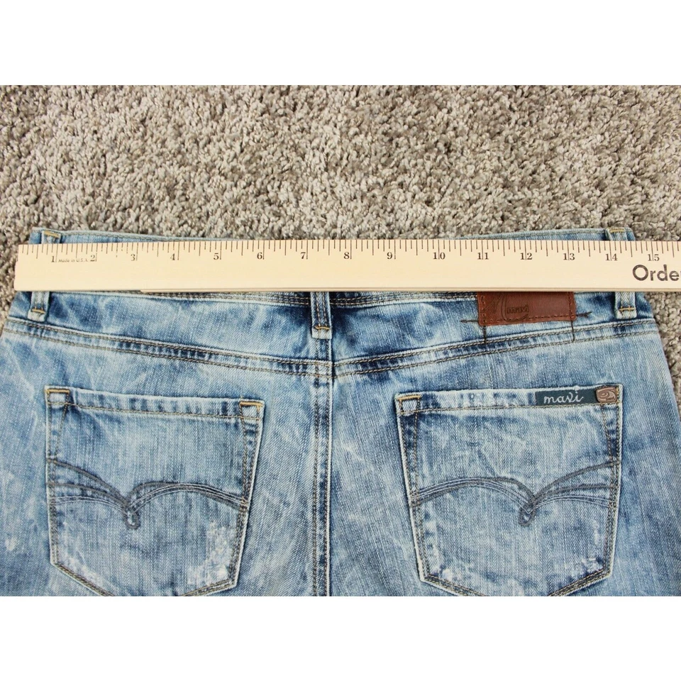 Mavi Ella 牛仔镂空短裤女式 27 中号水洗磨边下摆全新带标签 — 第 4/4 张图片