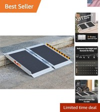 2 Feet Folding Wheelchair Ramp with Handle: 800lbs Capacity & Safety Focused