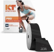 KT Tape, Sports Med, PRO 150 Strip 10", Precut, Jet Black