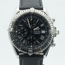 BREITLING CROSSWIND A13355 HERREN UHR STAHL SCHWARZ SCHÖN BR758 43MM