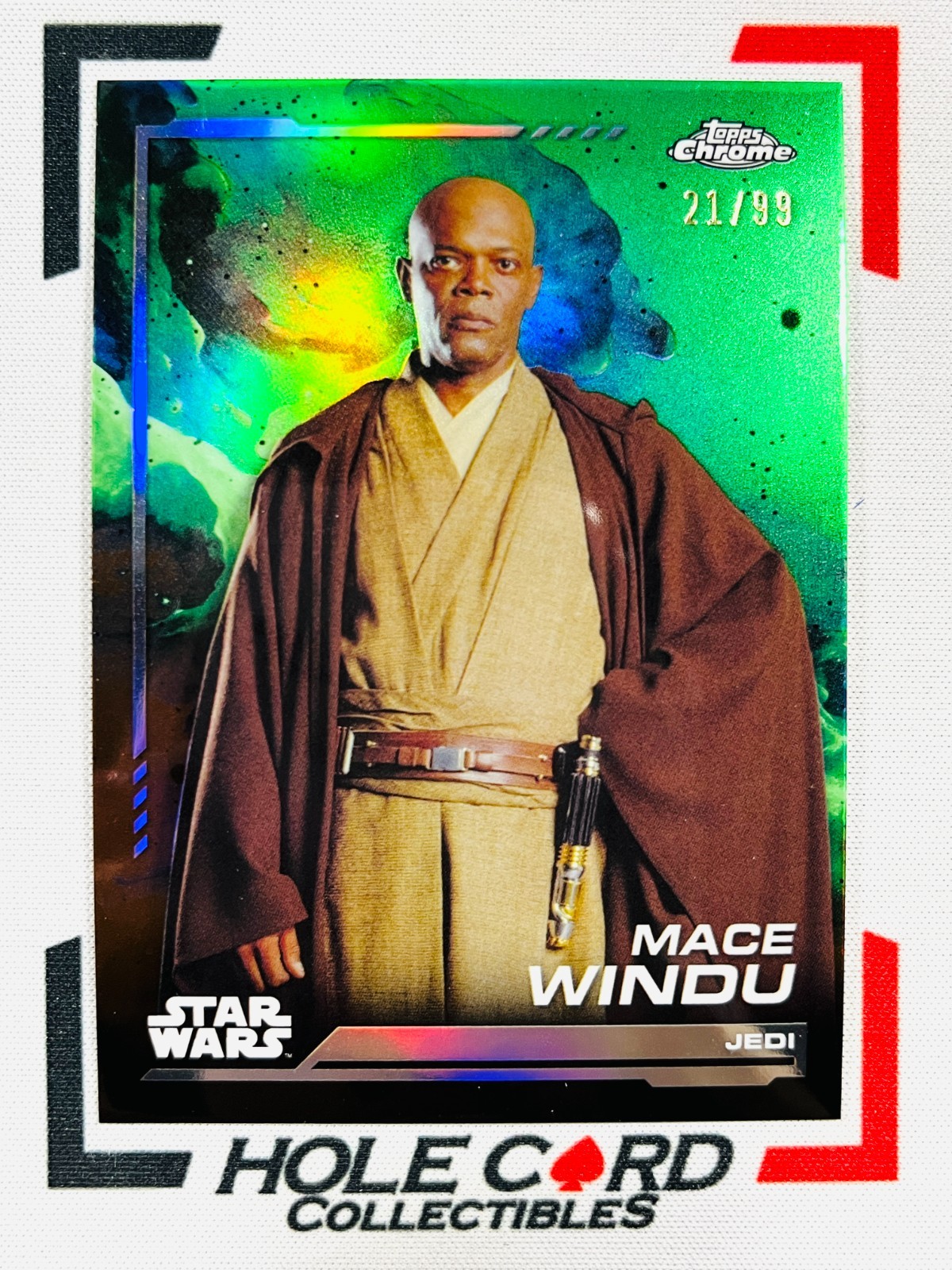 MACE WINDU 2024 Topps Chrome Star Wars #138 Kashyyyk Green Refractor 21/99