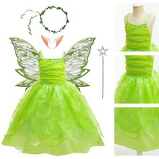 Girls Princess Mesh Fairy Dress Glitter Costume Sequin Gown Festival Cosplay