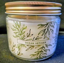 Bellevue Luxury Soy Blend 2 Wick Candle OCEAN VETIVER 12 oz