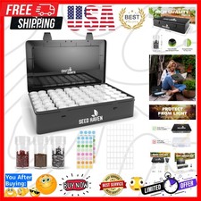 Compact Seed Vault Container - Light-Proof with 60 Bottles for Easy Gardening