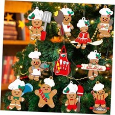 12pcs Gingerbread Christmas Decoration for Tree - Cooking Gingerbread Man