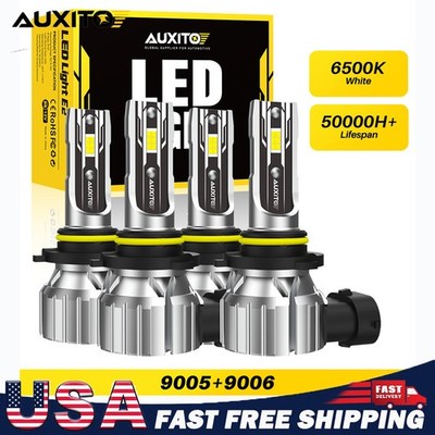 Auxito 9005+9006 Combo LED Headlight 400W 720000LM High/Low Beam 6500K Bulbs Kit