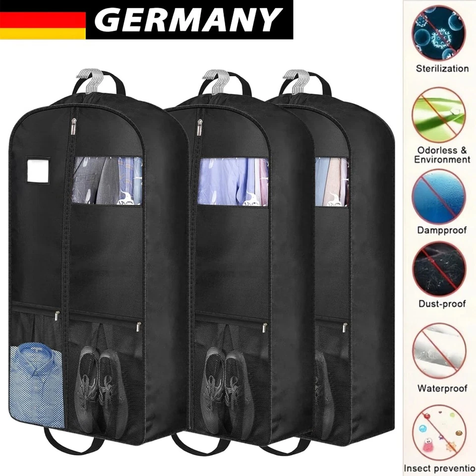 3 Stk Kleidersäcke Kleidersack Kleiderhülle Kleiderschutz Schutzhülle 110x60cm - Bild 4 von 4