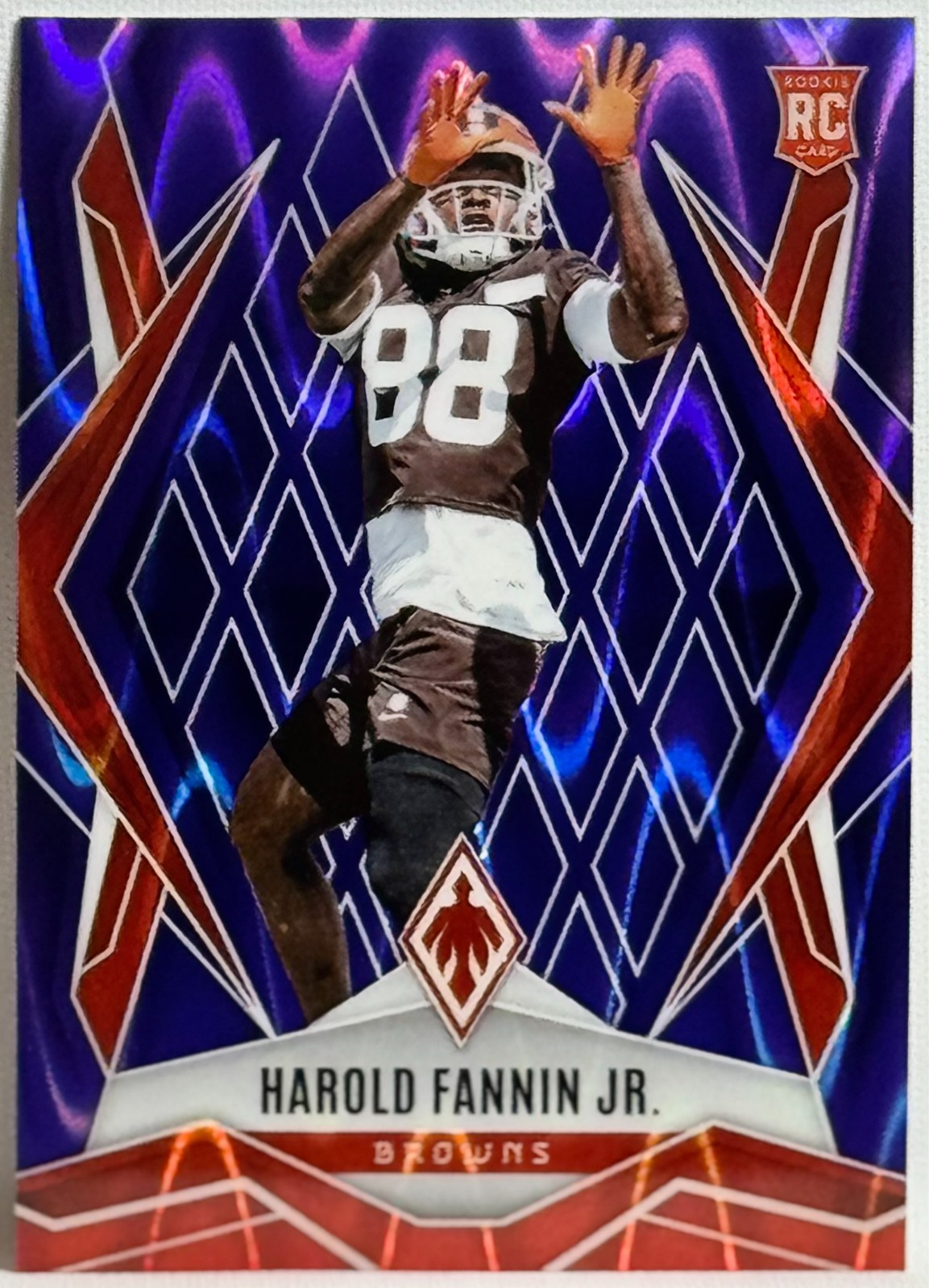 14/49-2025 Panini Phoenix Football - Harold Fannin Jr - #217 Purple Seismic (RC)