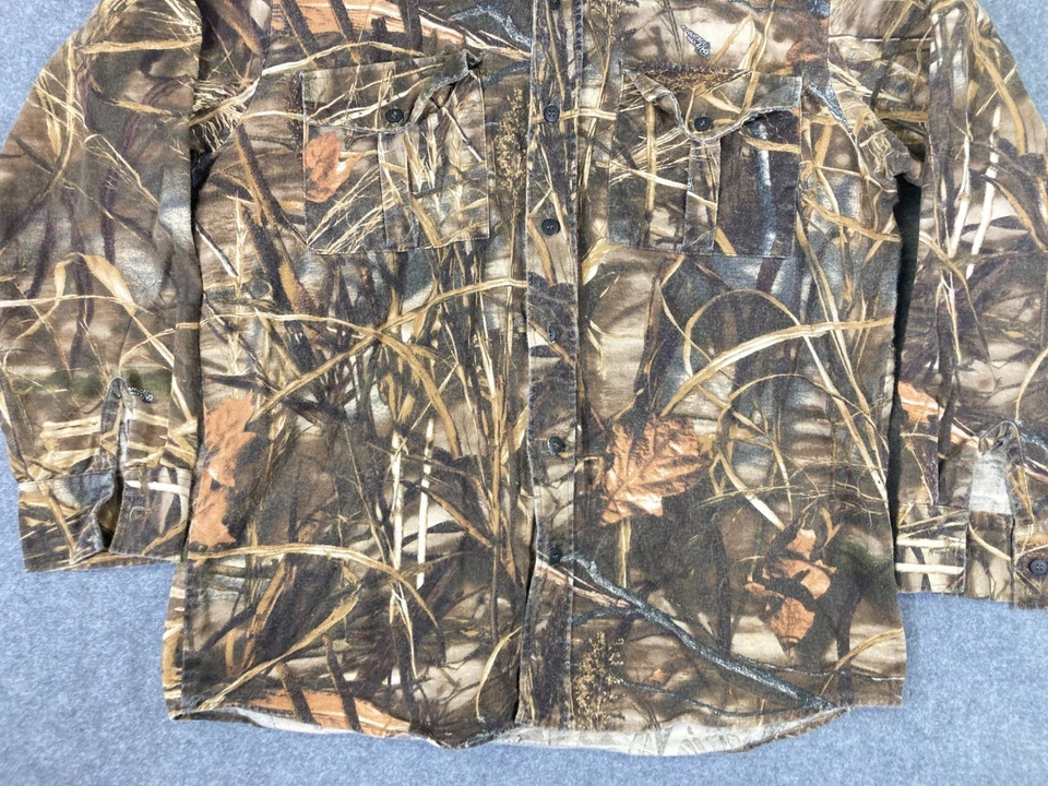 Camisa Ranger Exterior Abotonada Para Hombres XL Marrón Franela Gamuza Camuflaje Foto 4 de 4