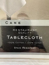 $60 WAMSUTTA WHITE COTTON RESTAURANT QUALITY STAIN RESISTANT TABLECLOTH 70x120 “