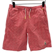 Psycho Bunny Boys Pink Coral Patterned Swim Trunks Shorts Size 14 16