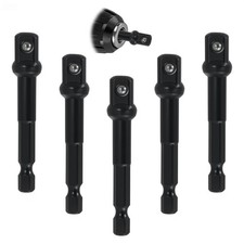 5 Pcs 1/4 to 3/8 Impact Drive Socket Adapter, Black Quick Change hex shank...