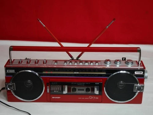 Sharp QT-7DX Vintage Boombox Radio Cassette Player New Belt Tested Japan Red