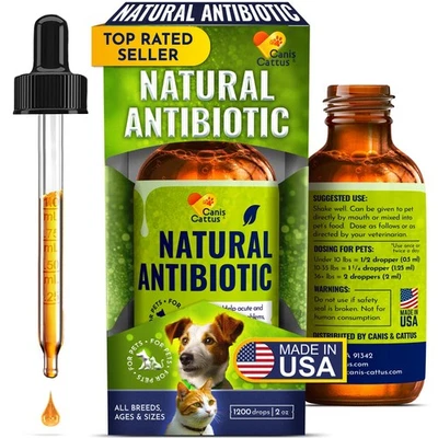 CANIS&CATTUS Cat & Dog Natural Antibiotic | Immune, Allergy & Infection Support | 2 oz