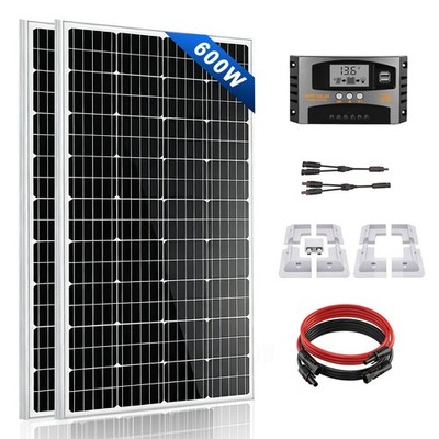 200W-600W Solarpanel Solarmodul Kit Solar Set 12V Mono für Camping Wohnwagen RV