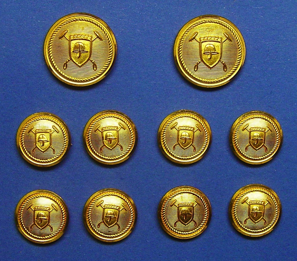 LAUREN RALPH LAUREN Replacement buttons 10 Gold Tone 2-part Good Used Cond. - Image 2 of 4
