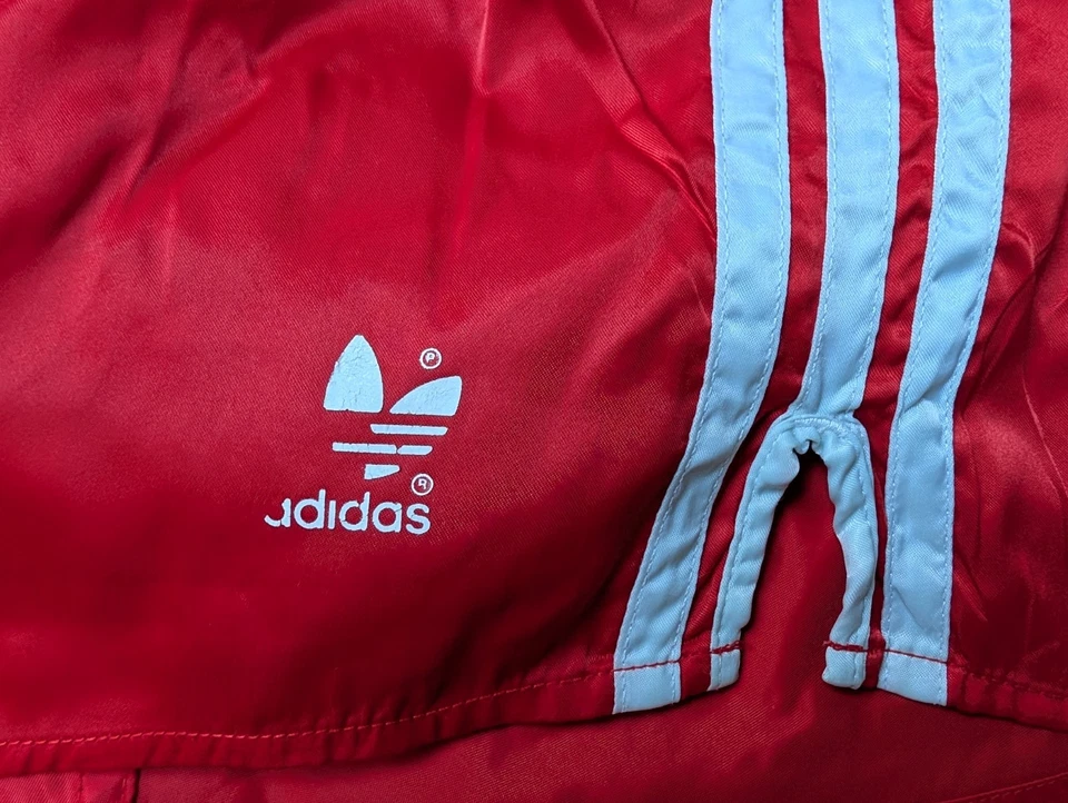 ADIDAS Beckenbauer Glanz Nylon Shorts rot D6 Running Sport Vintage Soccer Retro - Bild 3 von 4