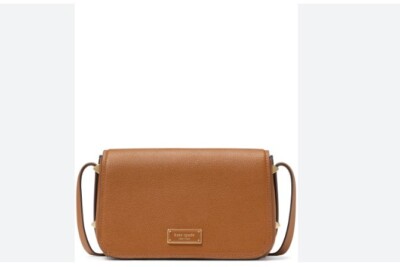 KATE SPADE NY Liv pebbled leather flap crossbody - Cavern Clay /Tan~