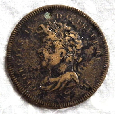 Großbritannien; Medaillon aus Medaille von 1821*); Messing (?): 4,25 g; Georg IV - Bild 1 von 2