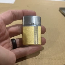 Vintage Four Star Japan Art Deco Pocket Lighter Brass Design Estate Find