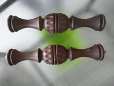 Antique Black Walnut Carved Turned Columns 1885 12 1/2" X 2 3/4"