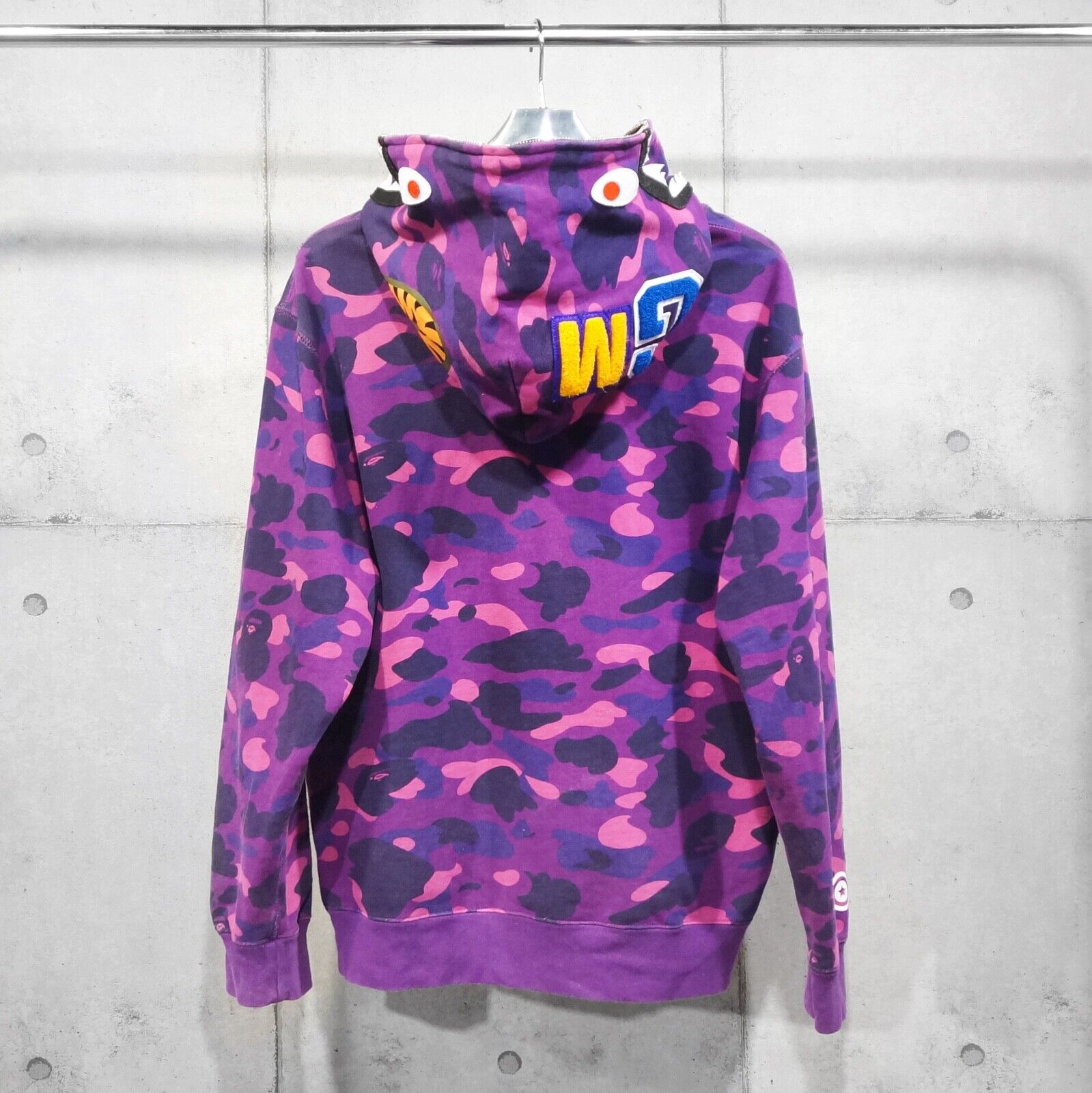 BAPE A BATHING APE PURPLE COLOR CAMO SHARK FULL Z… - image 2