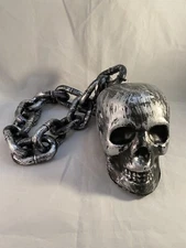 21" Chain with Skull Plastic Fake Dungeon Jail Weapons Halloween Horror Prop