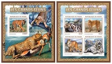 STH481 Niger 2016 MNH 2 Sheets - Wild Animals Tiger Lion