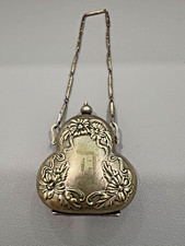 ANTIQUE VICTORIAN GERMAN SILVER FLORAL SCROLL COIN PURSE