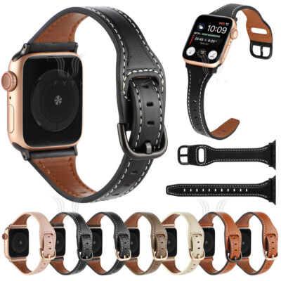 Slim Leather Strap Wrist Band for Apple Watch Series 10 SE  Ultra
