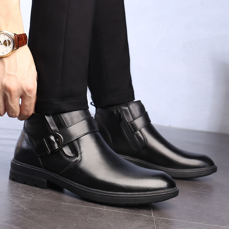 Pointed Toe Flat Buckle Dress Shoes 