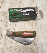 3" Pruning Knife Made In Pakistan New With Box Wooden Handle Pocket Knife