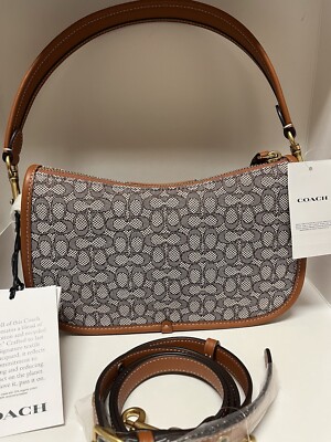 【新品未使用】　COACH バッグ ラナ シグネチャー ジャカード　CM559 Coach Swinger leather Bag In Micro Signature Jacquard CM559 for