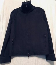 AGNONA Womens Brown Jacket Bomber Wool Mohair Knit Zipper Size 46 Italy